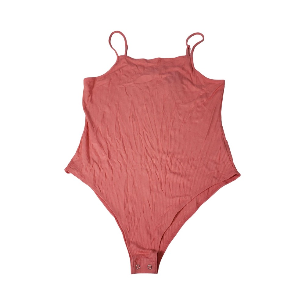 Wild Fable Womens XL Vibrant Pink Ribbed Spaghetti Strap Bodysuit NWT